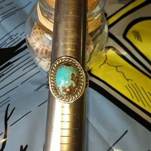 Handmade Native American Turquoise SS Ring